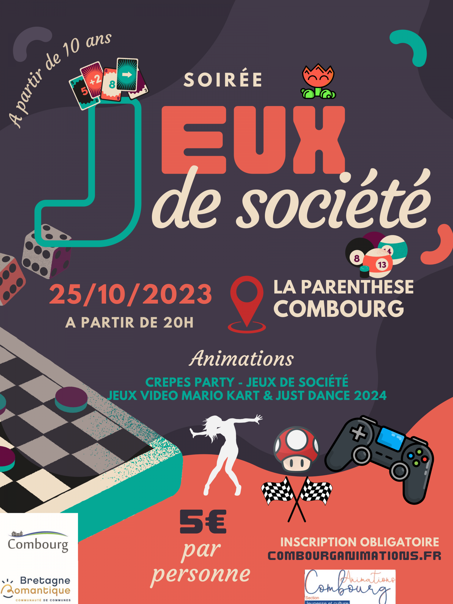 Soirée jeux de société, jeux vidéo et crêpes party - Combourg